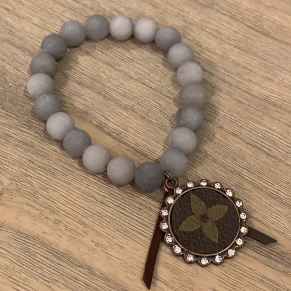 Artisan Repurposed Monogram Canvas Bracelet - Picture 6 of 8